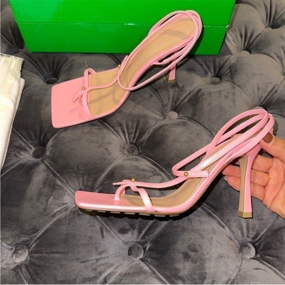 𝅺New Size 38 Bottega Veneta Stretch Sandals Pink - Picture 3 of 7